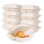 MULMEHË® MFPP Plastic Hinged Take Out Containers, 8x8x3", Vented 3-Compartment, White, 50 Pack